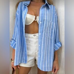 Light Blue Stripe Button-Down Shirt
